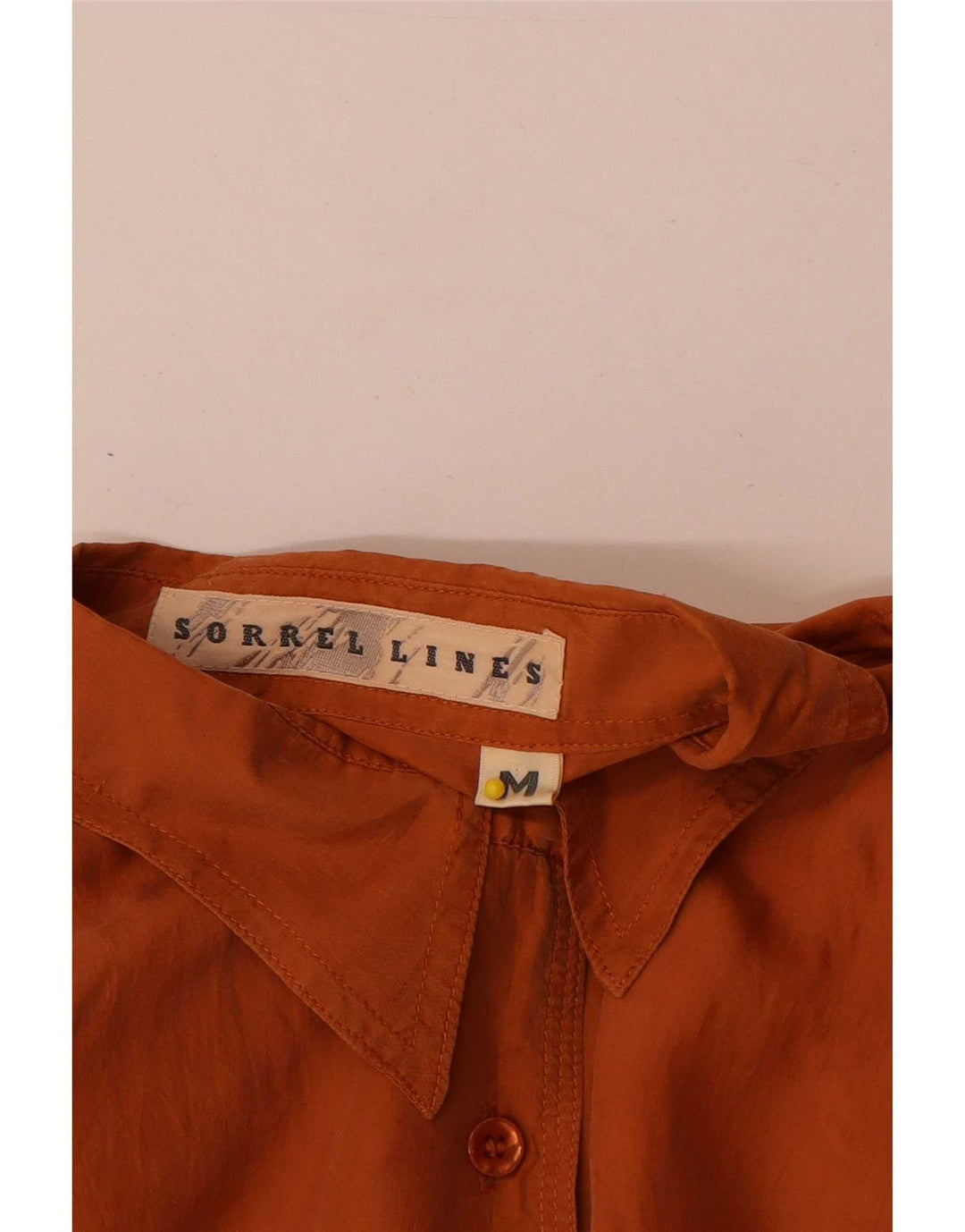 Chemise à manches courtes femme vintage UK 14 Soie marron moyen