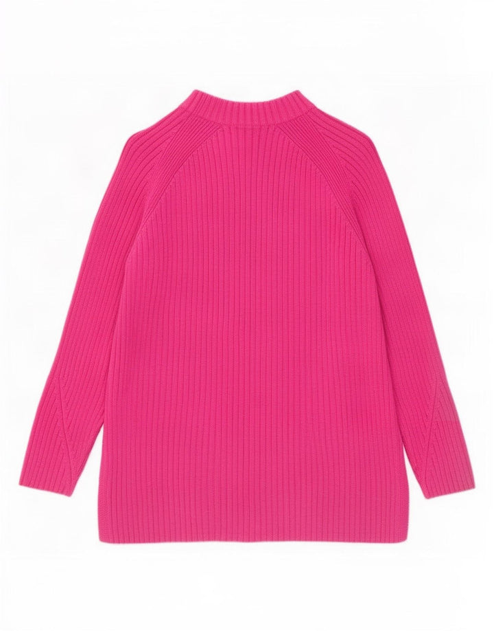 Marks & Spencer Pull col roulé pour femme UK 14 Coton rose moyen