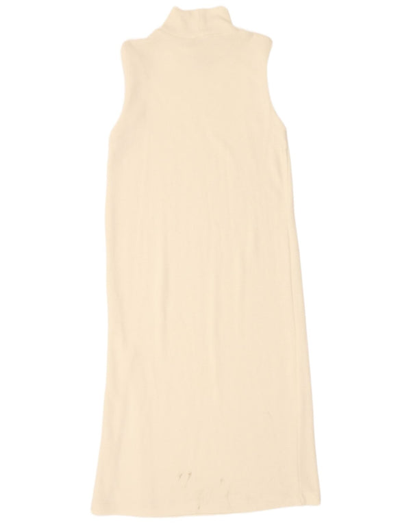 Zara Robe longue sans manches pour femme UK 44 Medium Off White