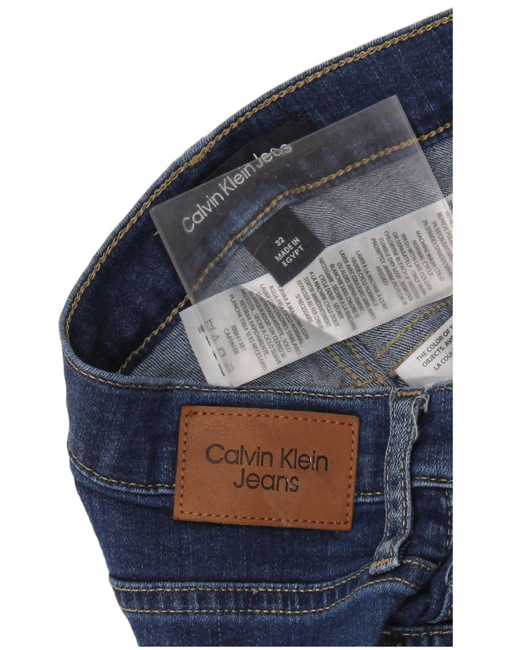 CALVIN KLEIN Femme Capri Jeans W32 L22 Bleu Coton