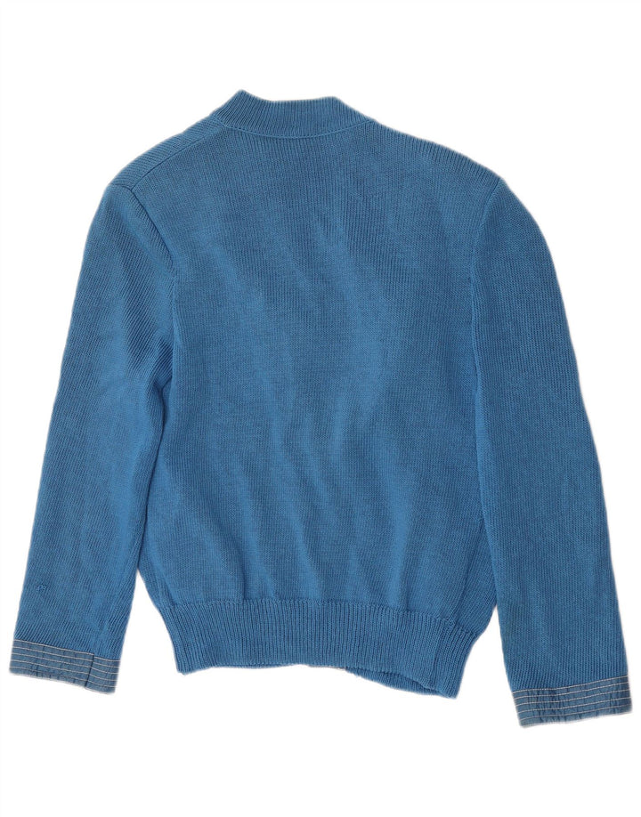 vintage Femme Cardigan Pull IT 44 Laine Bleu Moyen