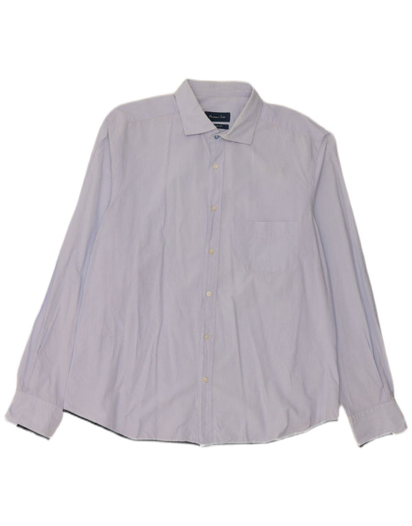 Massimo Dutti Chemise décontractée pour homme 2XL Bleu à fines rayures
