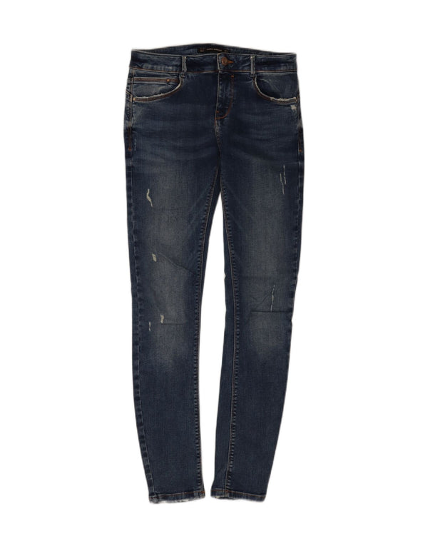 Zara Womens Trafaluc Jean skinny en détresse EU 38 Small W28 L30 Bleu