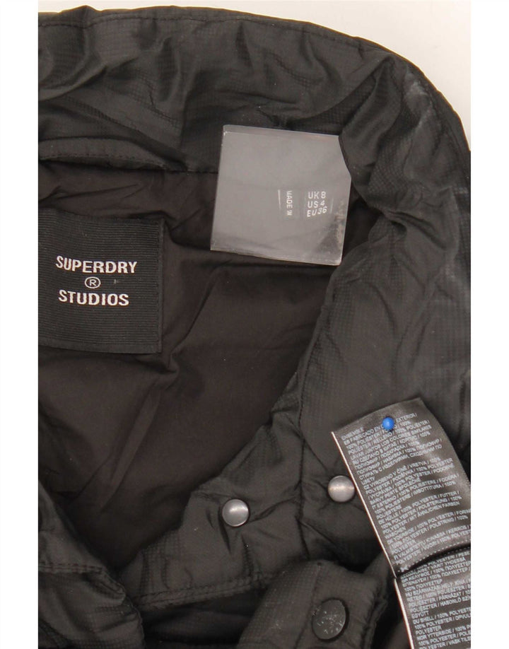 Superdry Veste courte rembourrée pour femme UK 8 Small Noir Polyester
