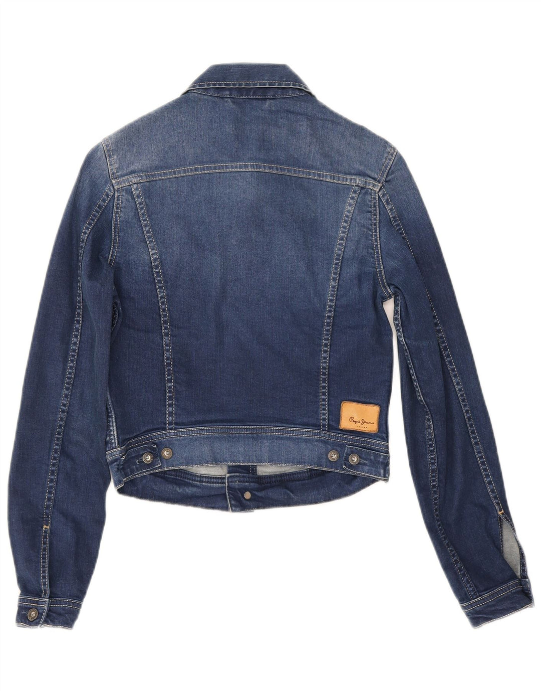 PEPE Jeans Veste en jean courte pour femme UK 10 Petit Bleu Coton