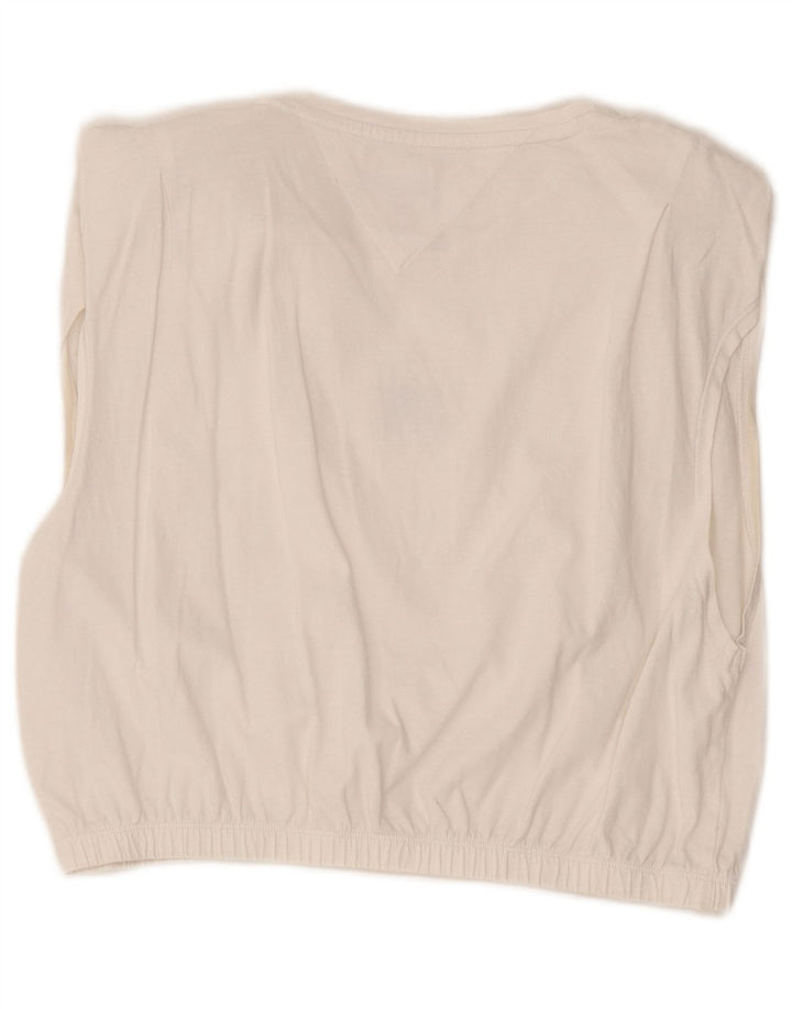 Tommy Hilfiger Débardeur court pour femme UK 14 Large Blanc