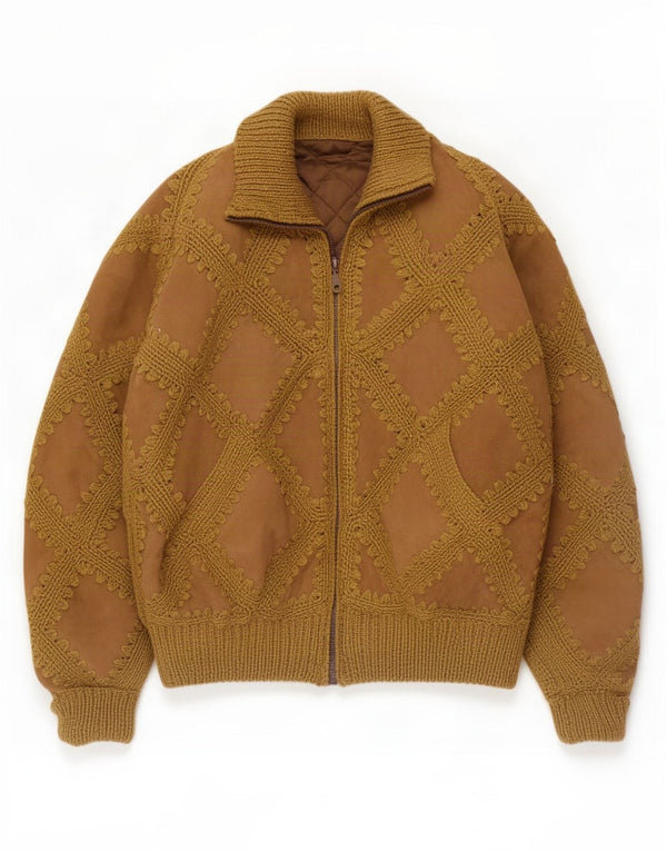 Vintage Womens Suede Bomber Jacket UK 18 XL Brown