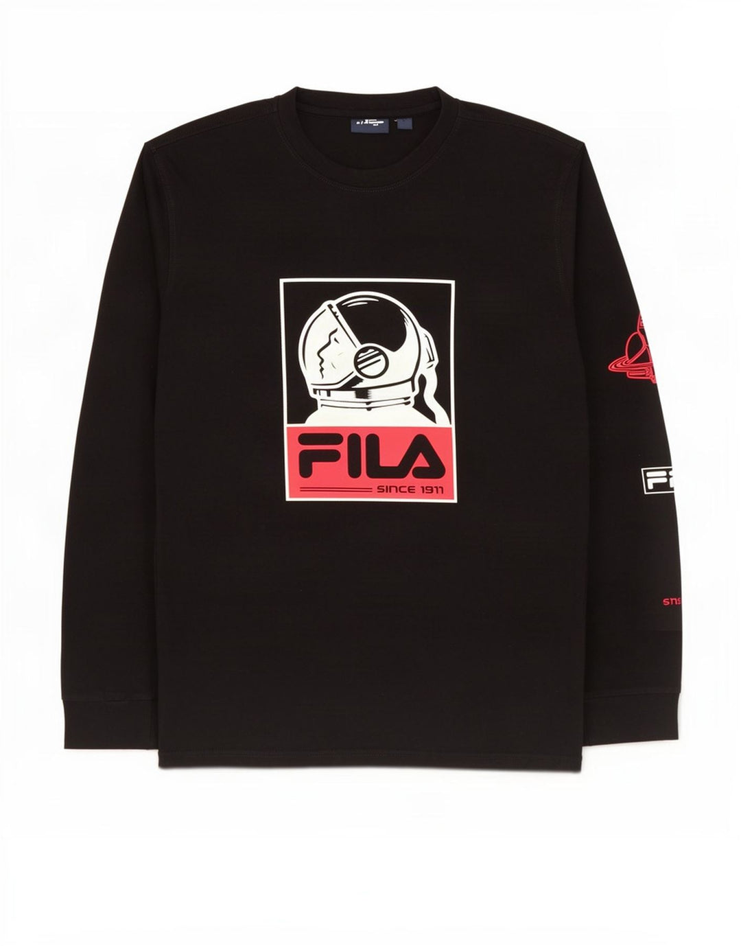 Fila Haut Graphique à Manches Longues Homme Noir Moyen Coton