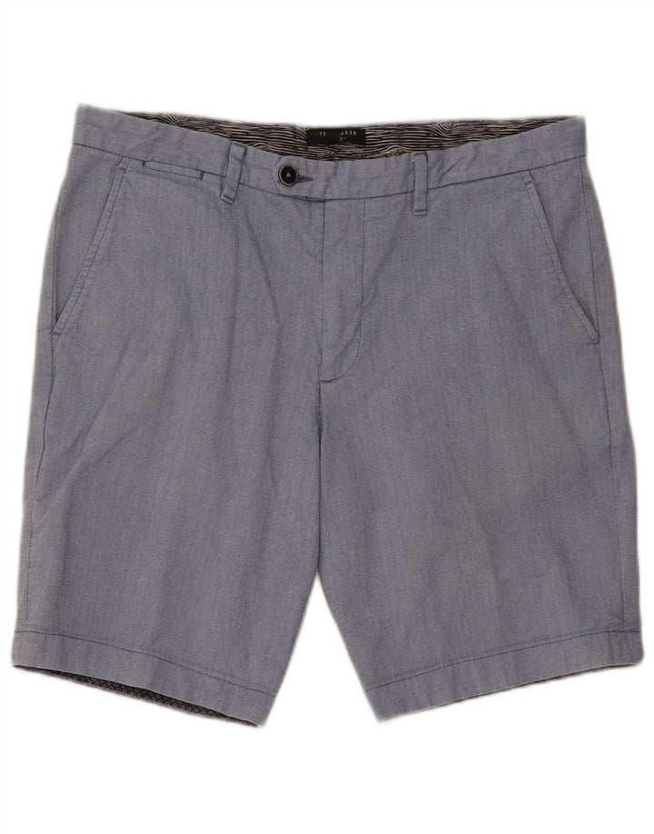 Ted Baker Short Chino Homme W34 Large Bleu Chevrons Coton