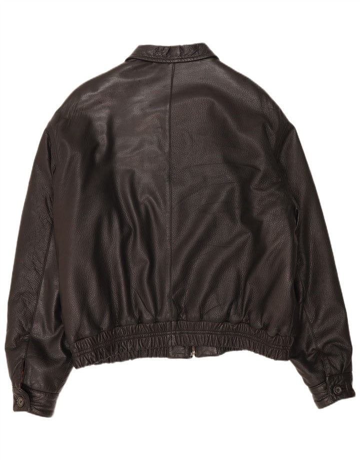 veste en cuir homme vintage IT 56 3XL Noir