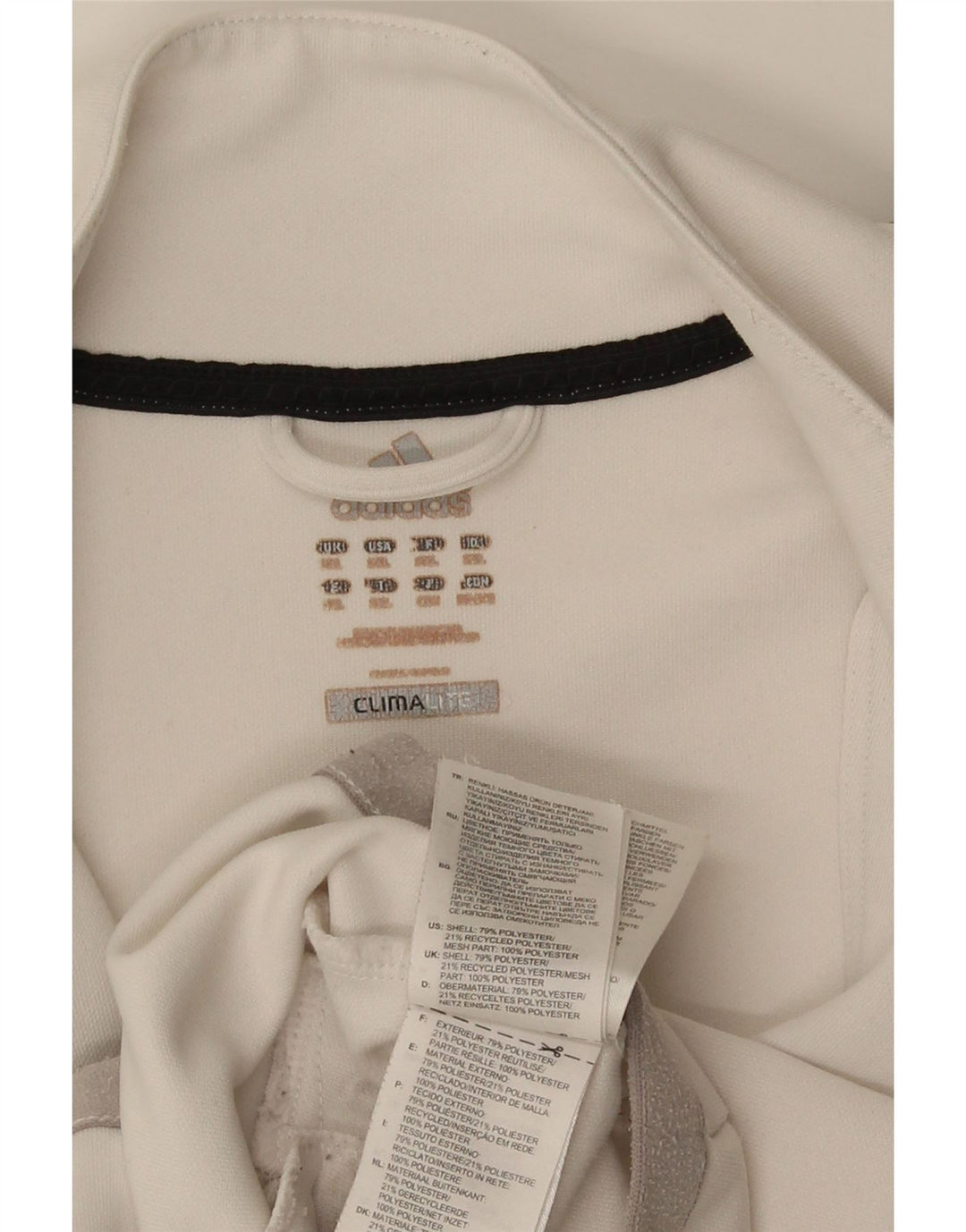 Adidas Hommes Climalite Survêtement Top Veste XL Blanc Polyester