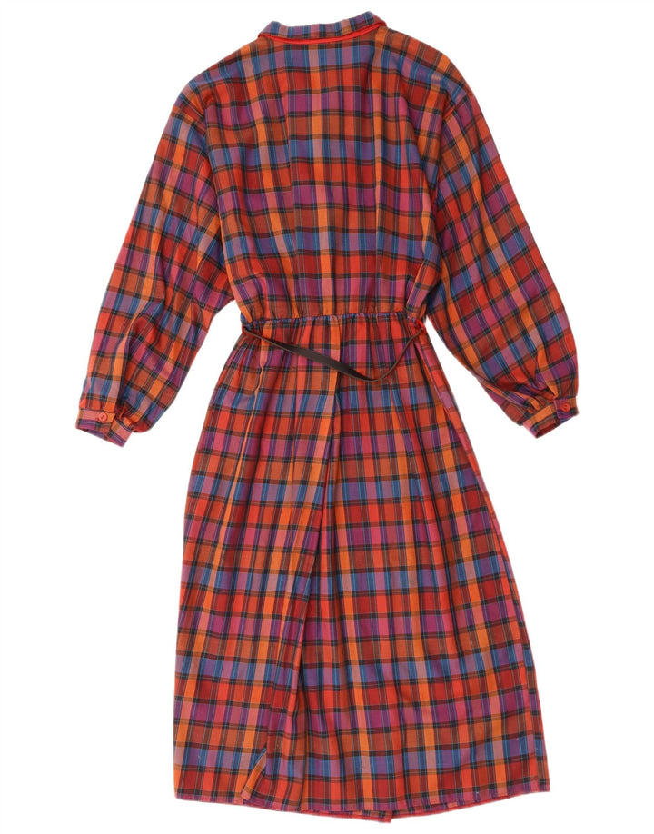 ST. BERNARD Robe longue à manches longues pour femme UK 10 Petit coton à carreaux rouges