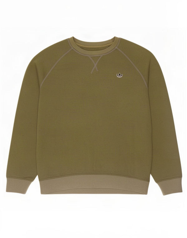 Adidas Sweat-shirt pour homme en coton moucheté Kaki Large