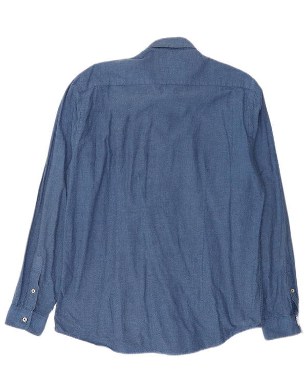 Zara Chemise Slim Fit Homme Bleu Coton