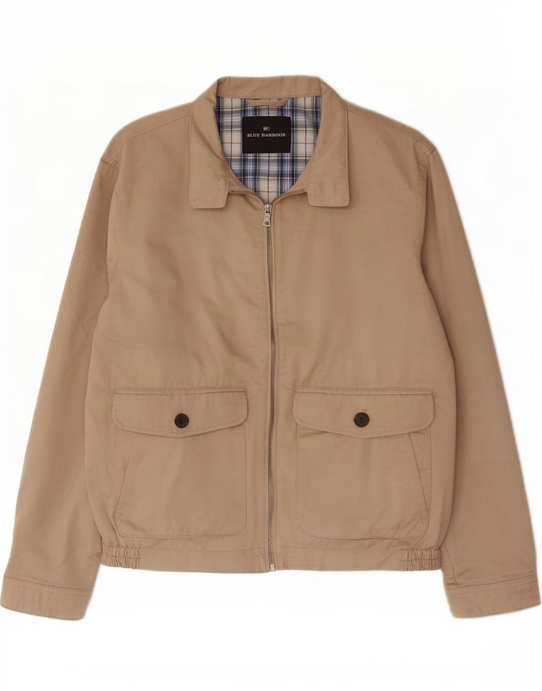 Marks & Spencer Veste Bomber Blue Harbour pour Homme UK 38 Coton Beige Moyen