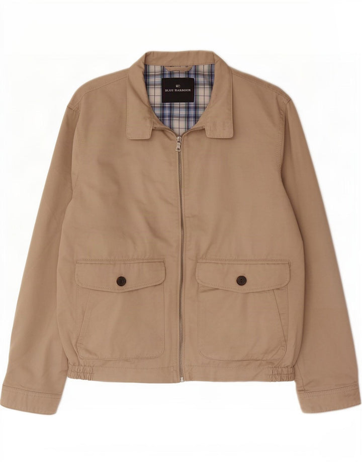 Marks & Spencer Veste Bomber Blue Harbour pour Homme UK 38 Coton Beige Moyen