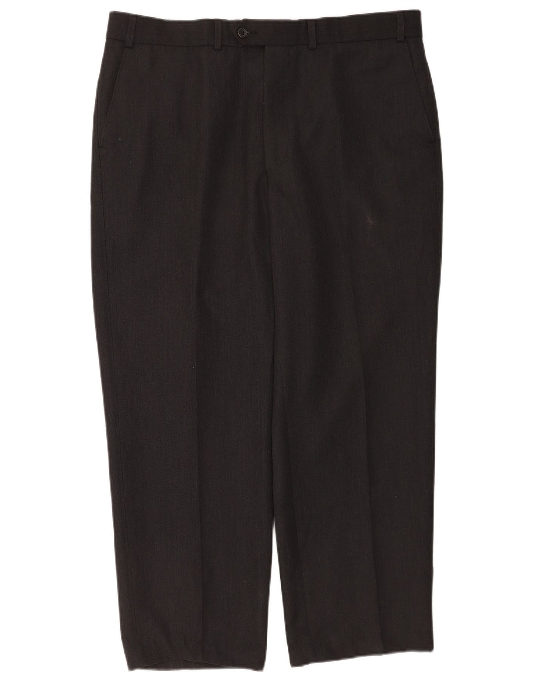 Marks & Spencer Pantalon de Costume Droit Homme W40 L28 Gris Polyester