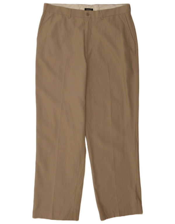 Izod Pantalon Chino Droit Homme W36 L32 Beige Polyester