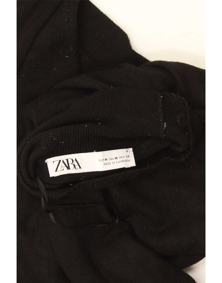 Zara Pull à col roulé pour femme UK 12 Noir moyen
