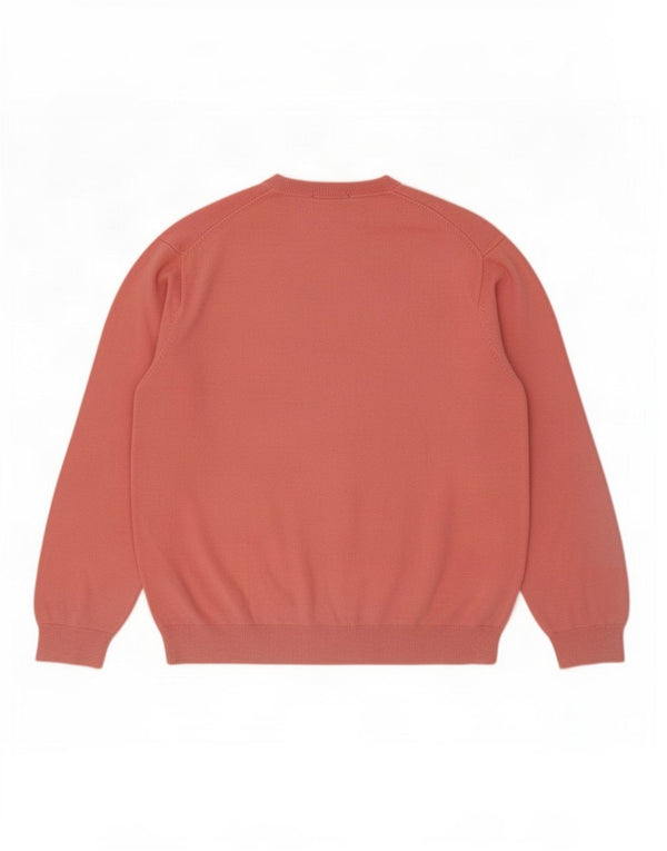 Marks & Spencer Womens V-Neck Jumper Sweater UK 18 XL Pink Cotton