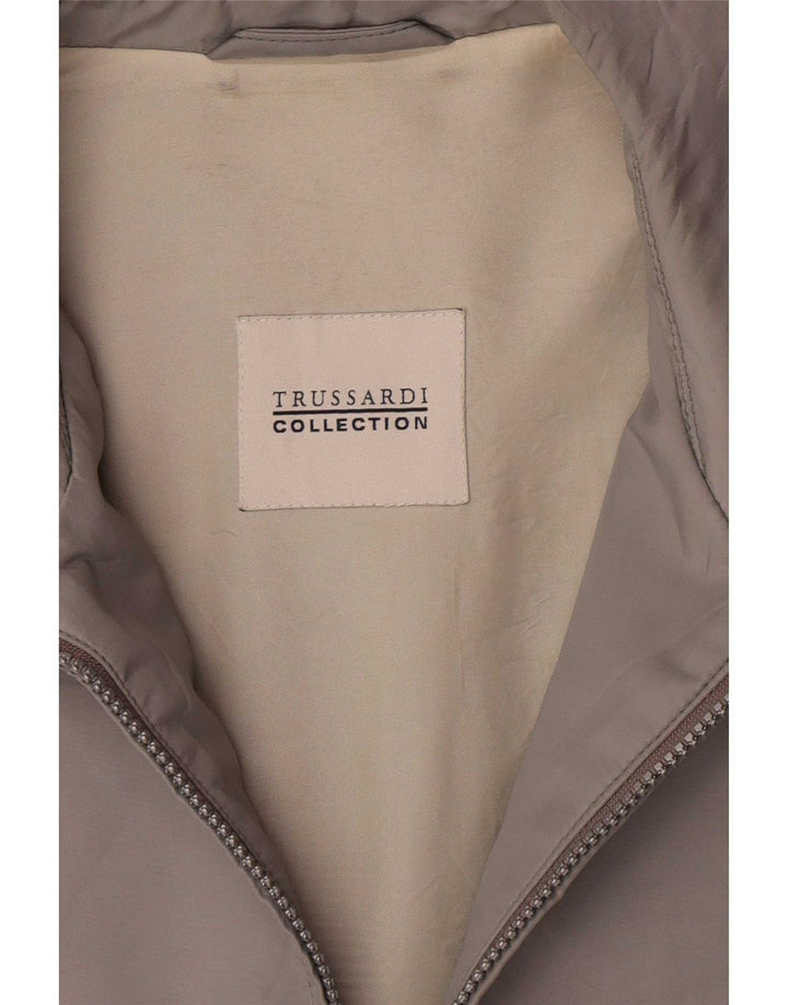 Trussardi Blouson Bomber Homme IT 52 XL Gris Polyester Classique