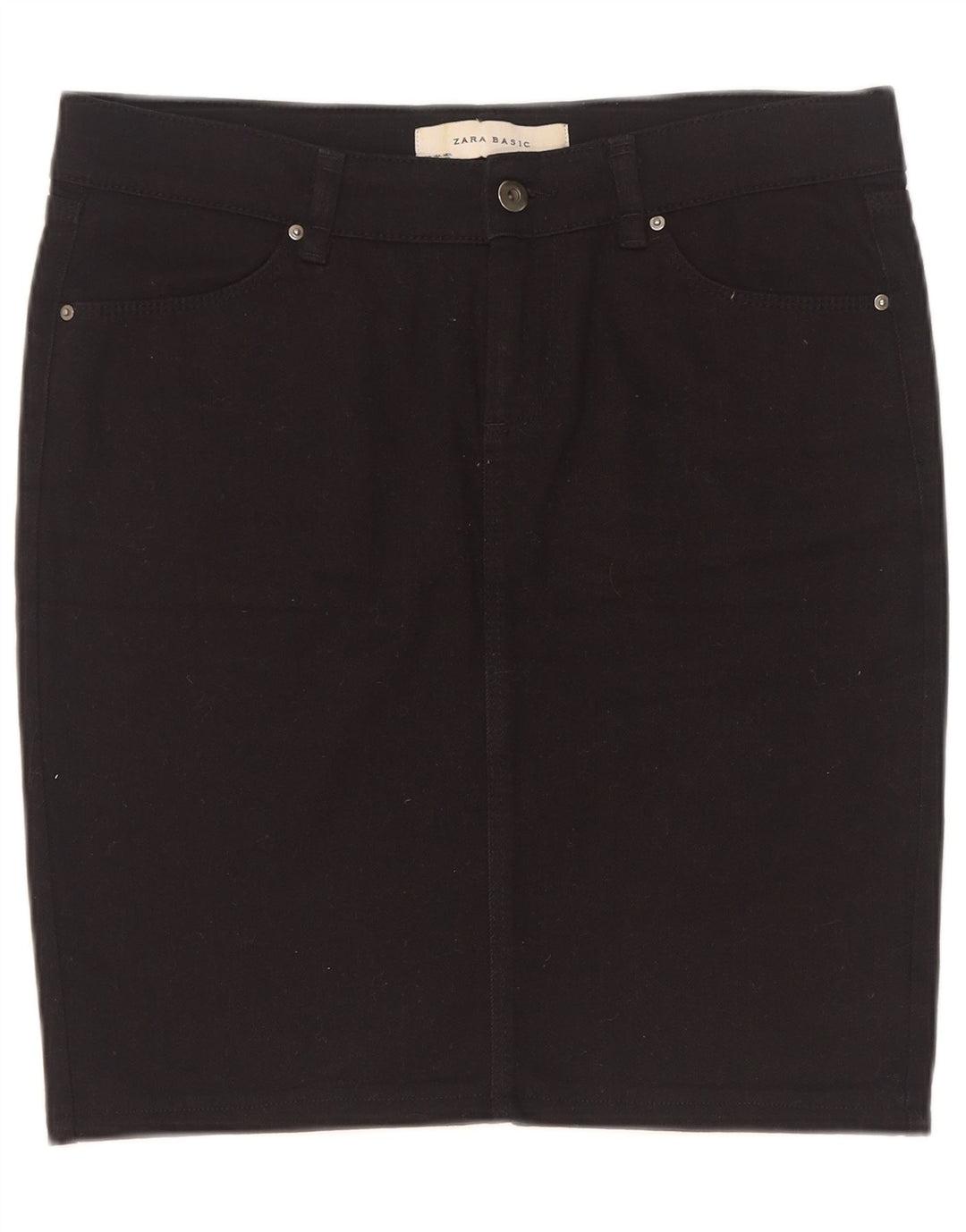 Zara Femme Jupe En Jean Large W30 Noir