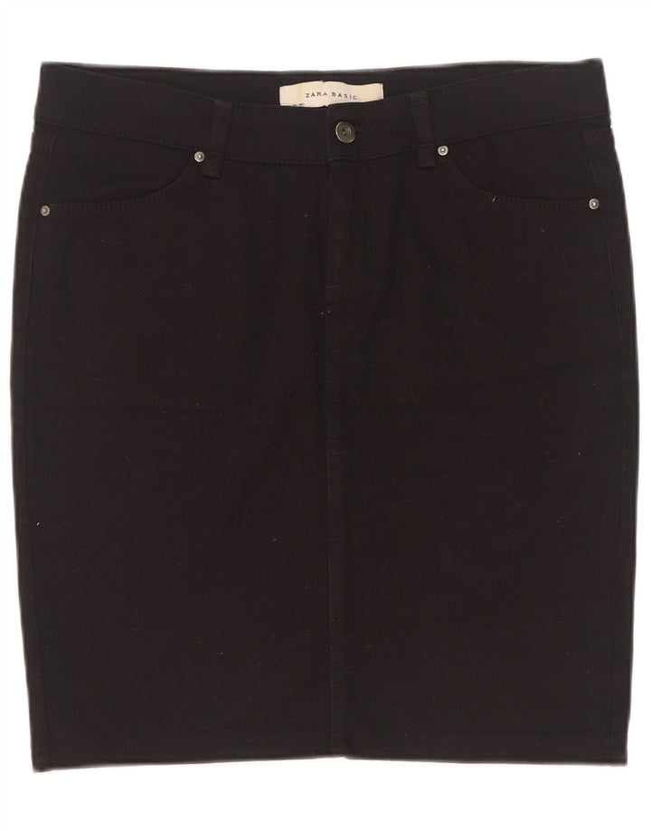 Zara Femme Jupe En Jean Large W30 Noir