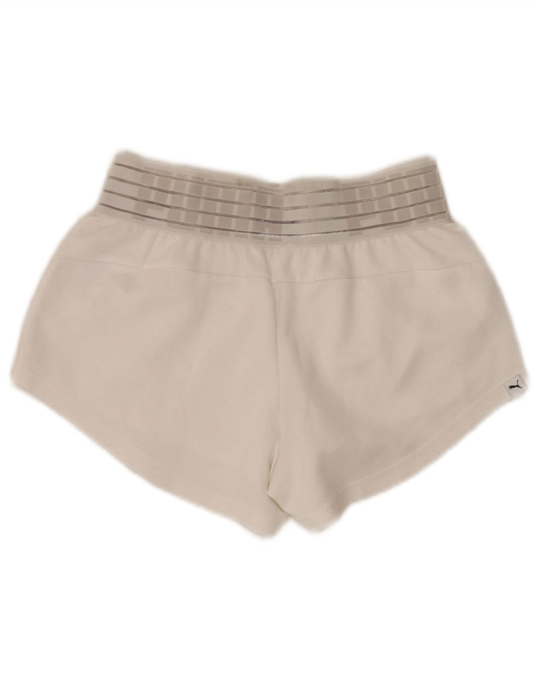 Puma Short de sport graphique pour femme UK 8 Small Blanc Polyester
