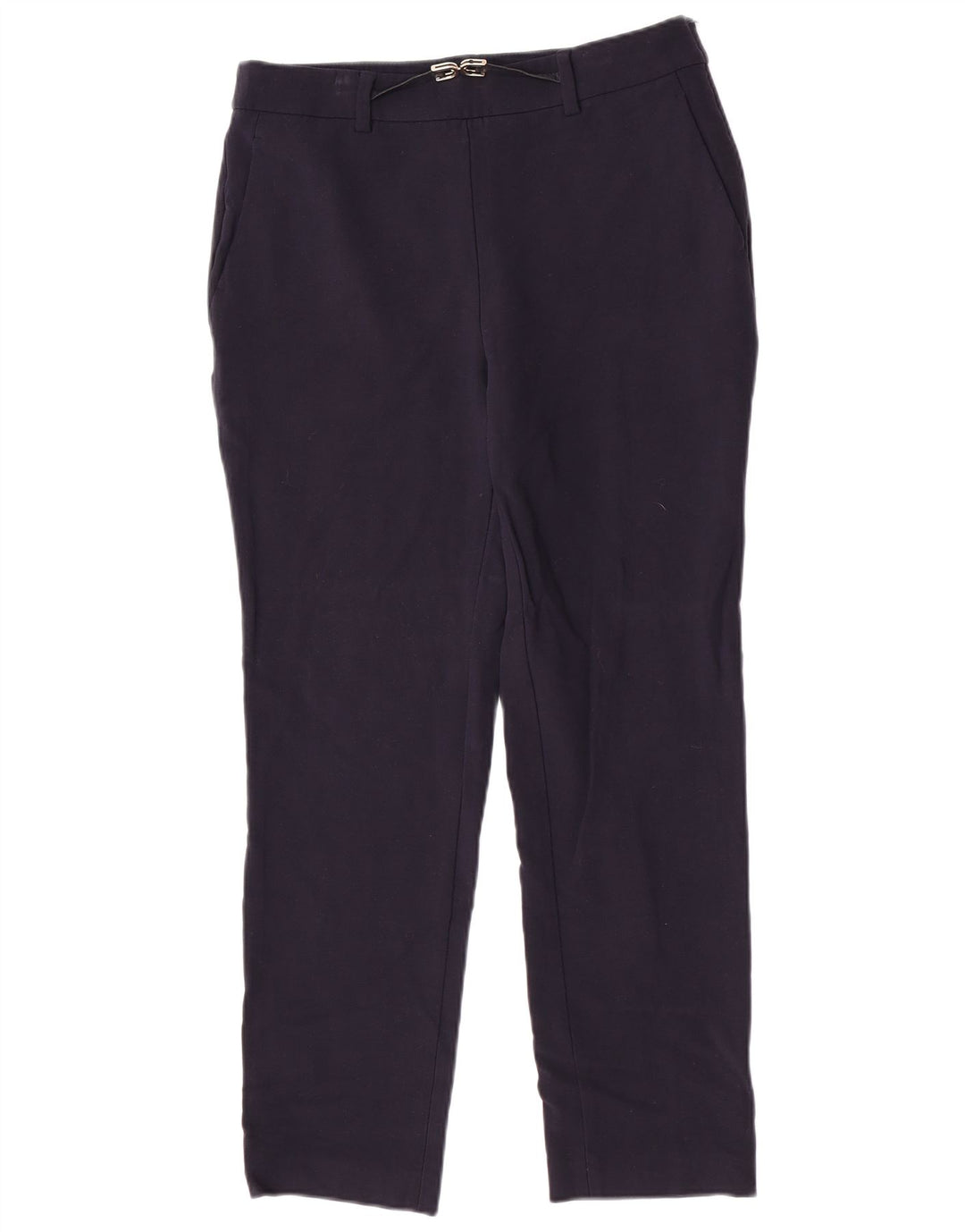 Massimo Dutti Pantalon de costume slim pour femme EU 40 Medium W30 L27 Bleu marine Laine