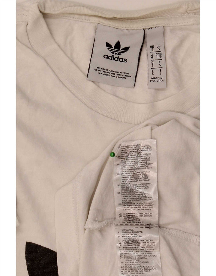Adidas T-shirt graphique pour hommes, petit haut en coton blanc