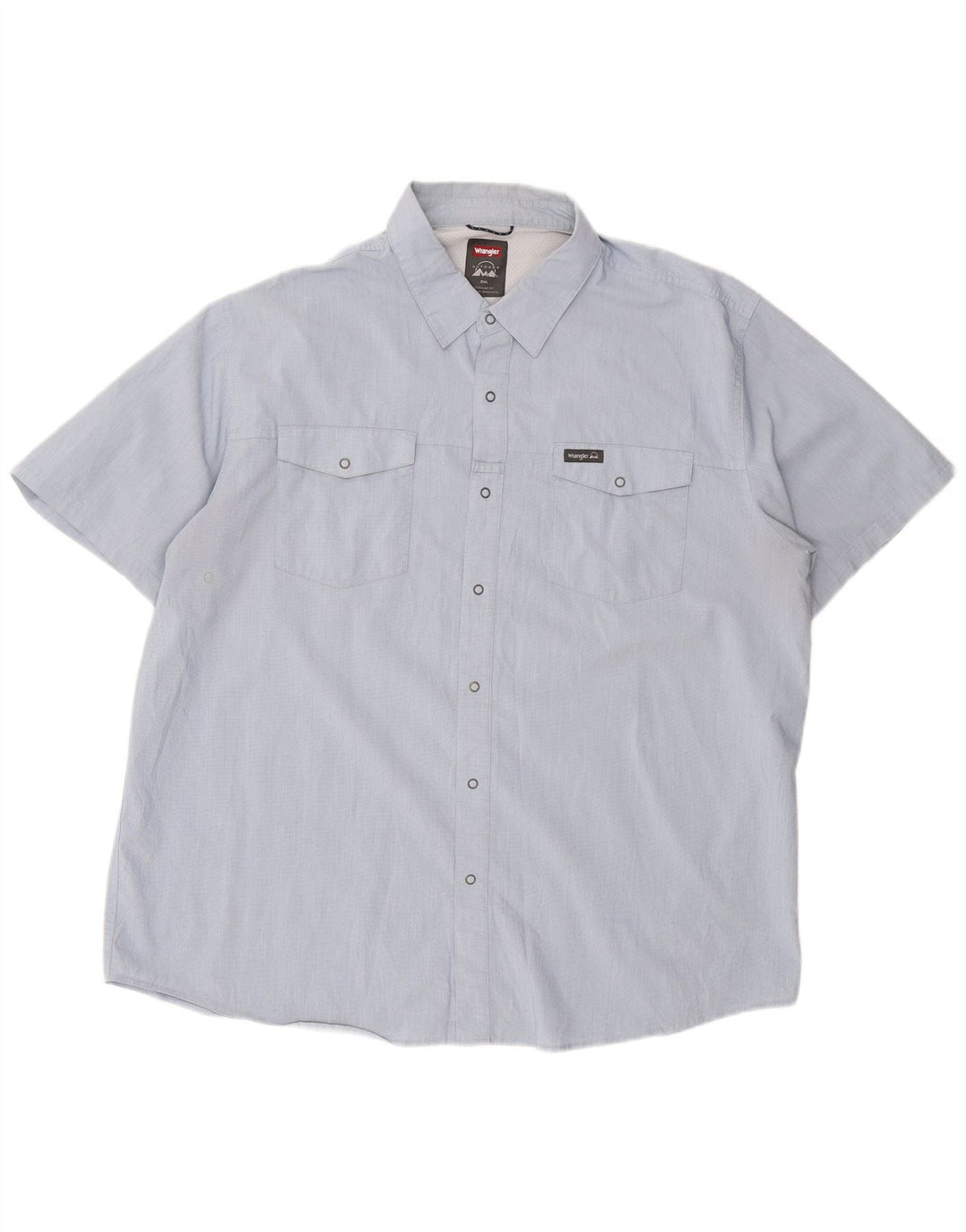 WRANGLER Mens Regular Fit Short Sleeve Shirt 2XL Blue Cotton