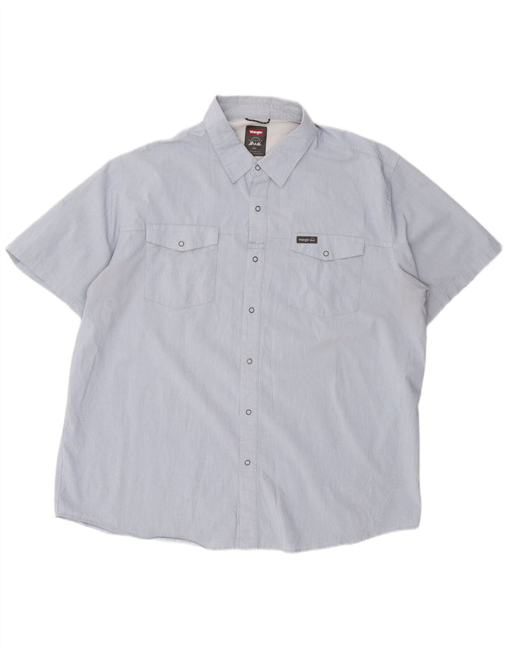 WRANGLER Mens Regular Fit Short Sleeve Shirt 2XL Blue Cotton