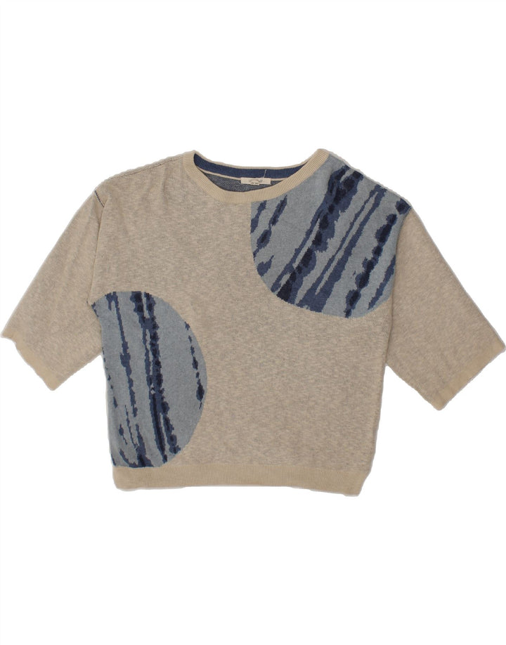 WHITE STUFF Womens Oversized Boat Neck Jumper Sweater UK 10 Small Grey Vintage White Stuff and Second-Hand White Stuff from Messina Hembry 