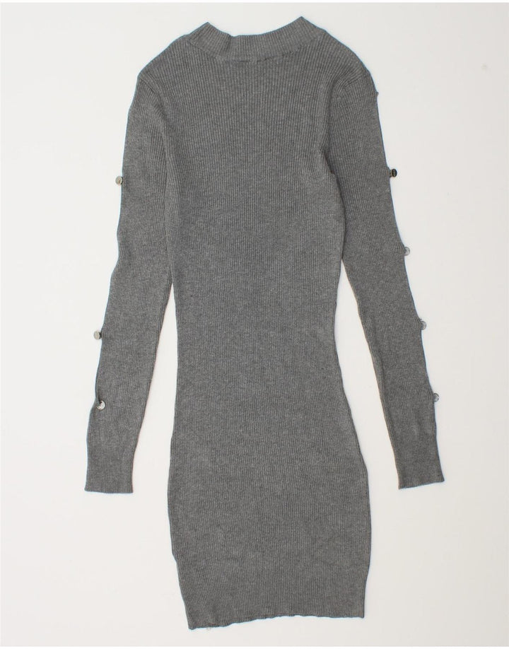 Lipsy Femme Robe Pull UK 44 Gris Moyen Viscose