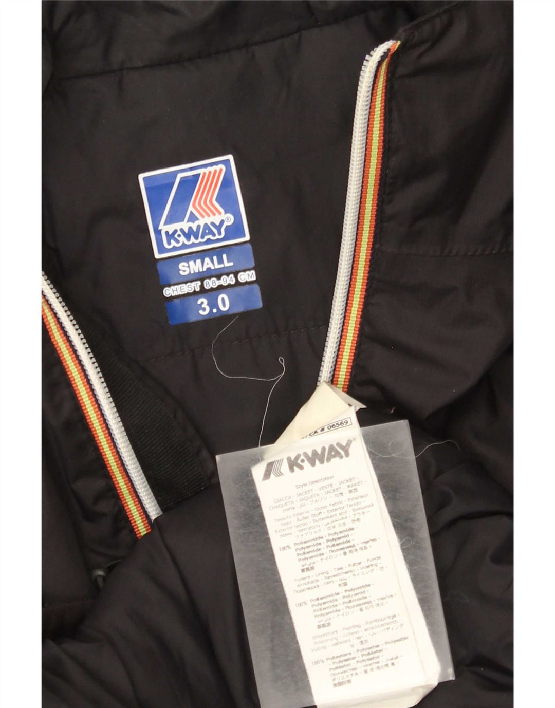 K-Way Veste de pluie surdimensionnée à capuche pour femme UK 10 Small Noir Polyamide