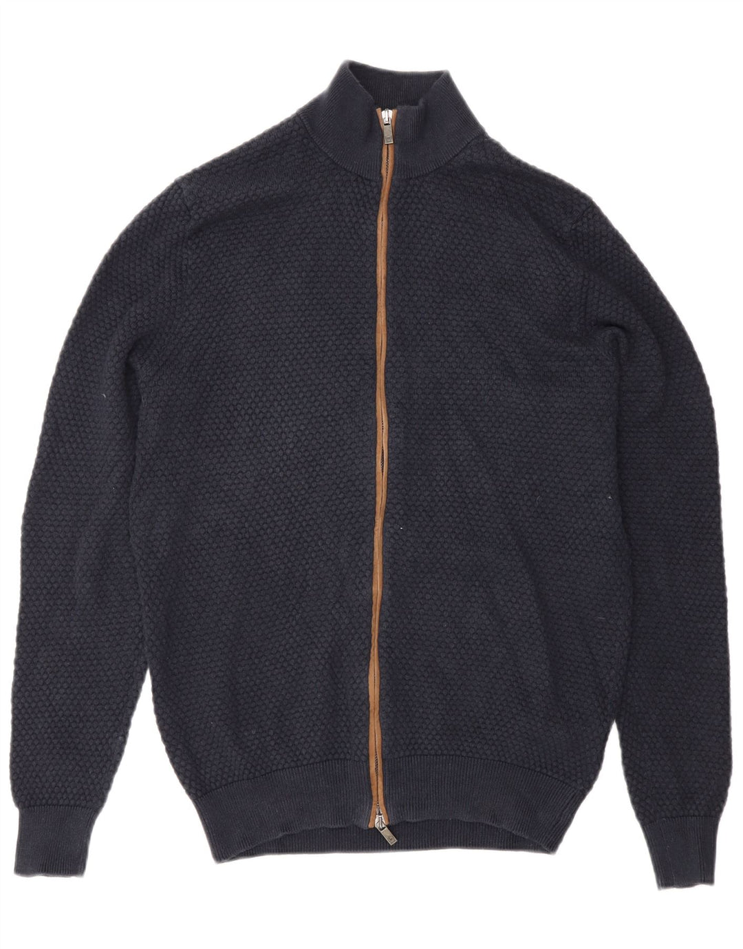 Massimo Dutti Pull Cardigan Homme Bleu Marine Moyen Coton
