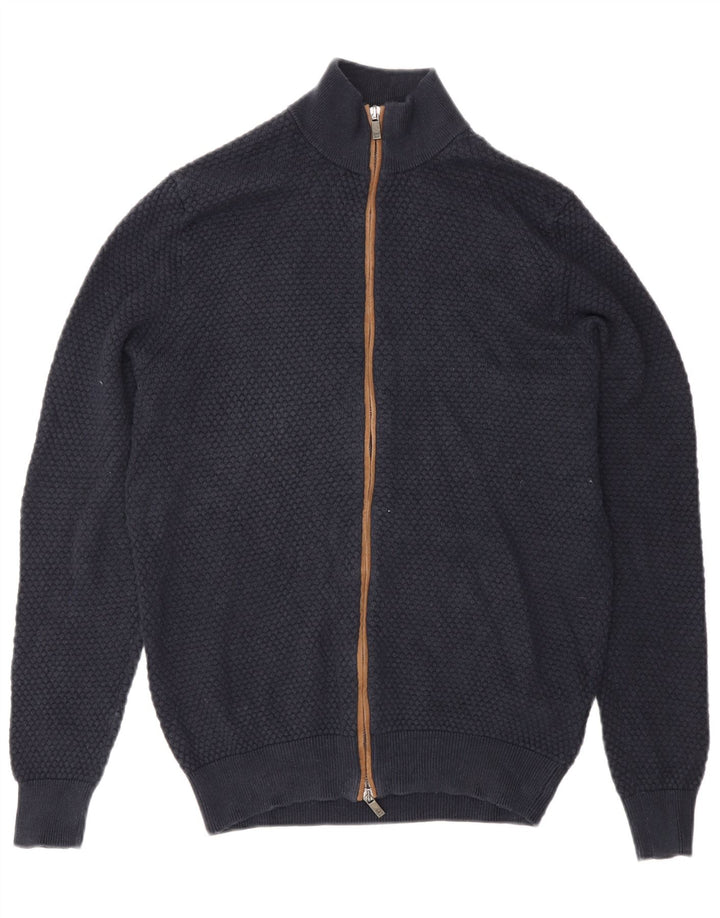 Massimo Dutti Pull Cardigan Homme Bleu Marine Moyen Coton