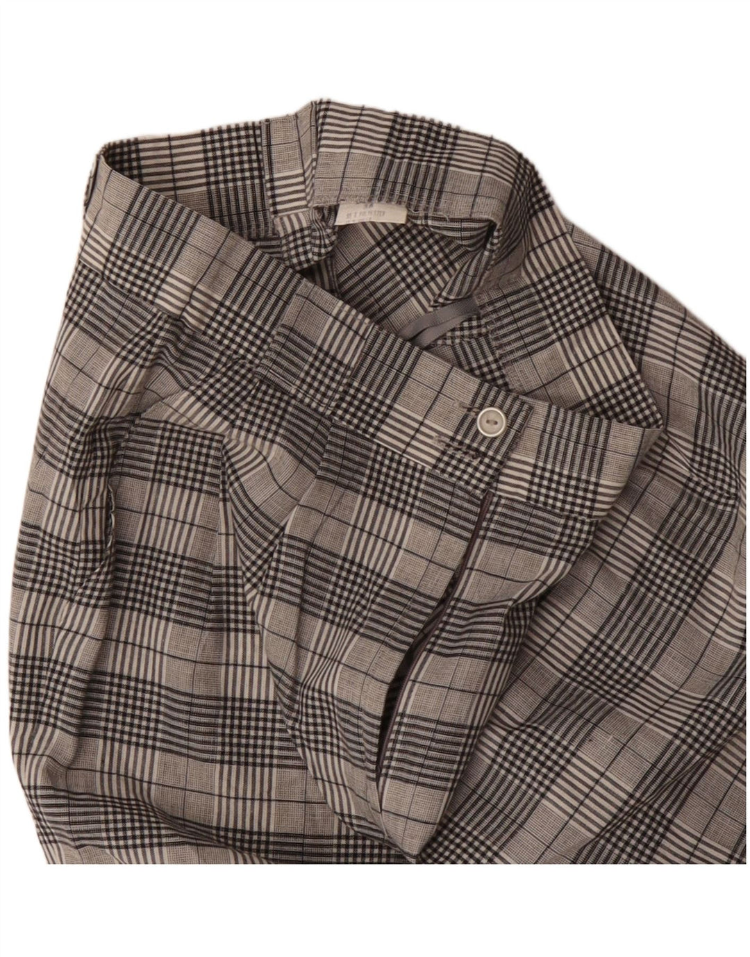 vintage Femme Taille Haute Pegged Chino Shorts EU 38 Moyen W28 Gris Check