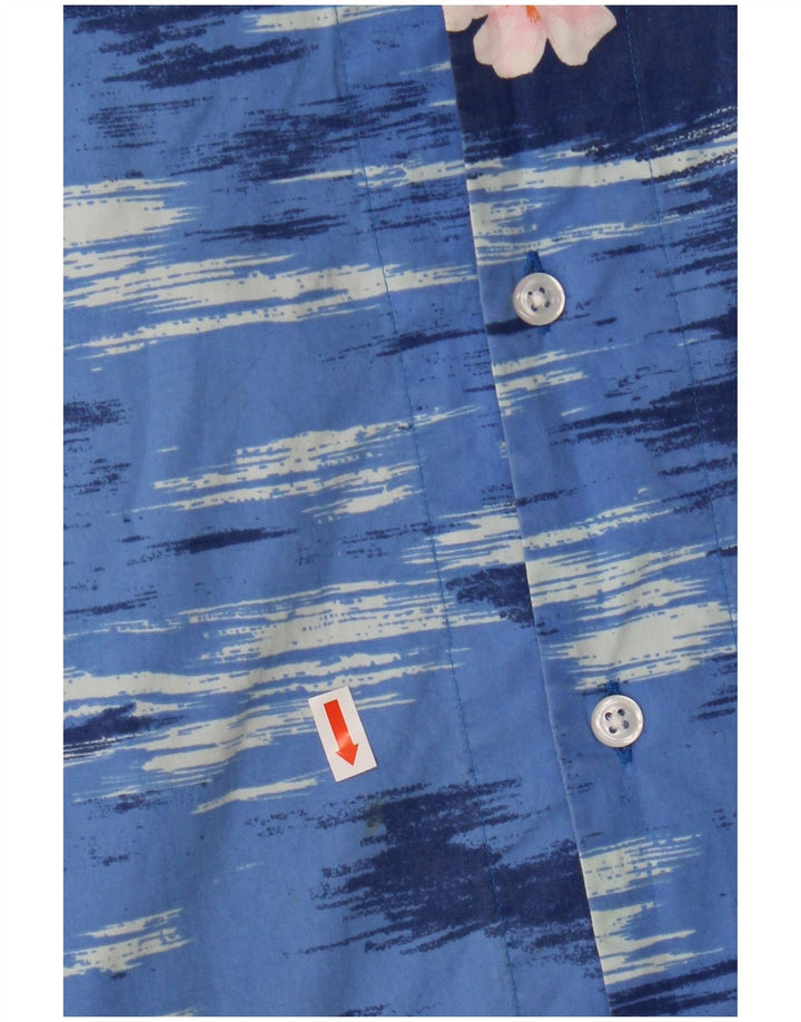 J. CREW Chemise à Manches Courtes Flex Homme Bleu Moyen Coton Floral