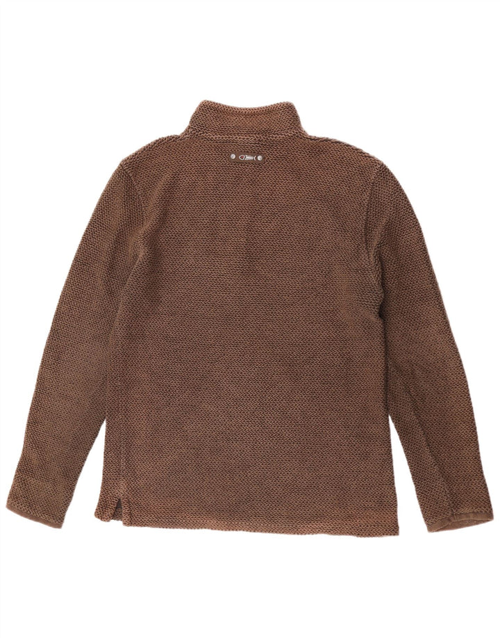 Weird Fish Sweat-shirt à col zippé pour homme Marron moyen