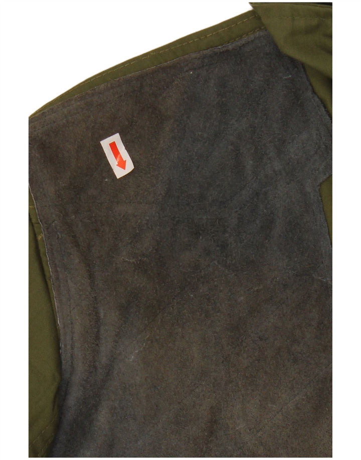 VINTAGE Veste utilitaire homme UK 36 Petit Kaki Polyester
