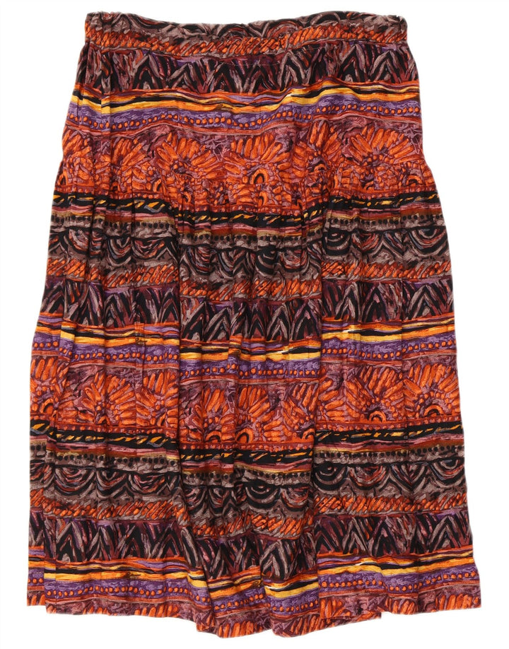 VINTAGE Jupe évasée à motif abstrait pour femme IT 46 Large W36 multicolore