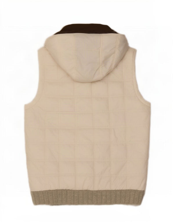 Energie Gilet rembourré à capuche pour femme UK 14 Medium White Colourblock Polyamide