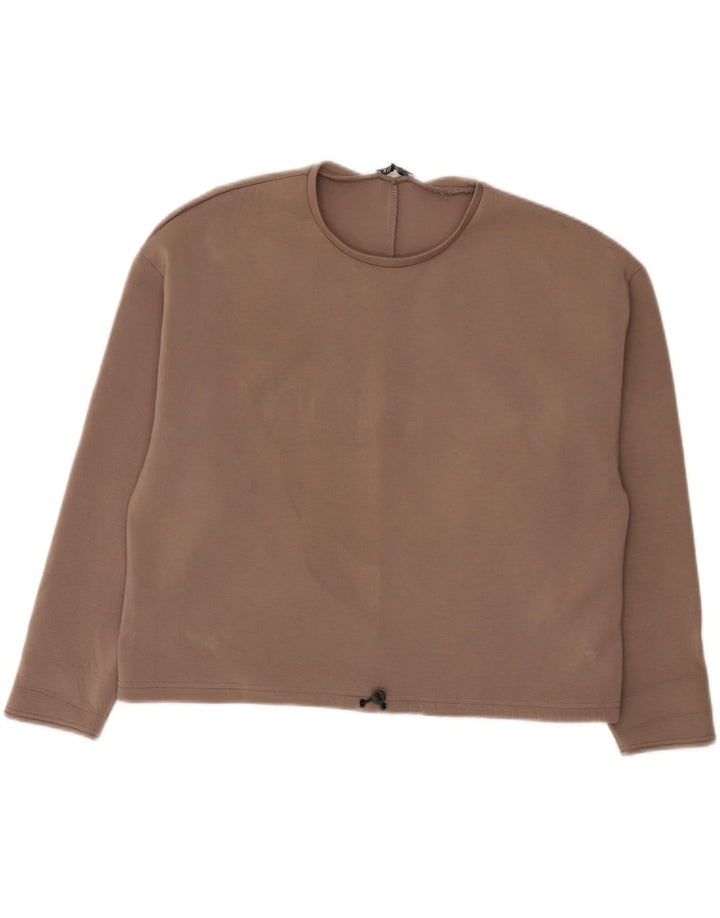 Zara Femme Sweatshirt Jumper UK 16 Large Marron Viscose
