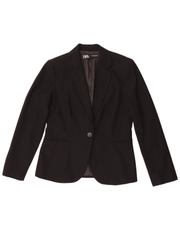 Zara Veste Blazer 1 Bouton Femme EU 38 Petit Noir