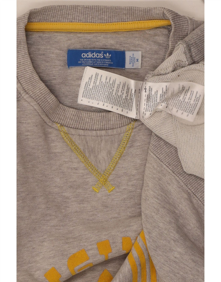 ADIDAS Sweat-Shirt Graphique Homme Gris Moyen Coton