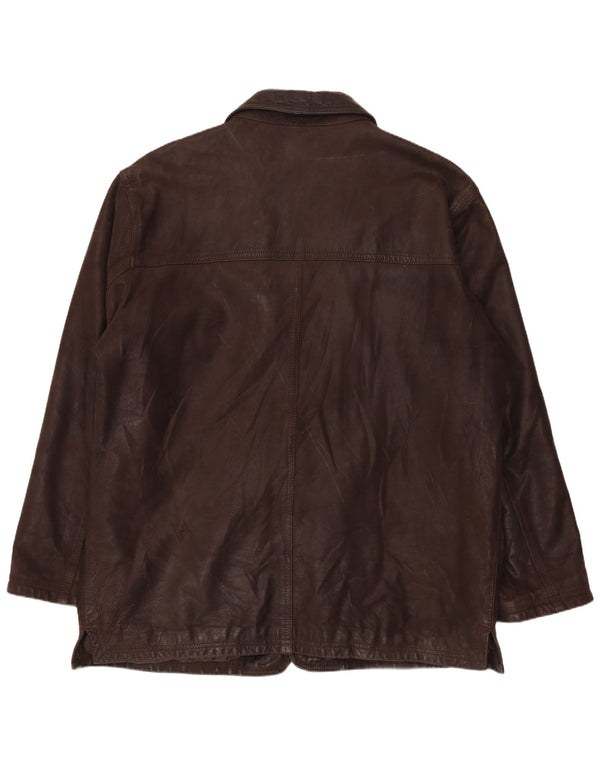 BIKERS Veste blazer en cuir à 4 boutons pour homme IT 58 4XL Cuir marron