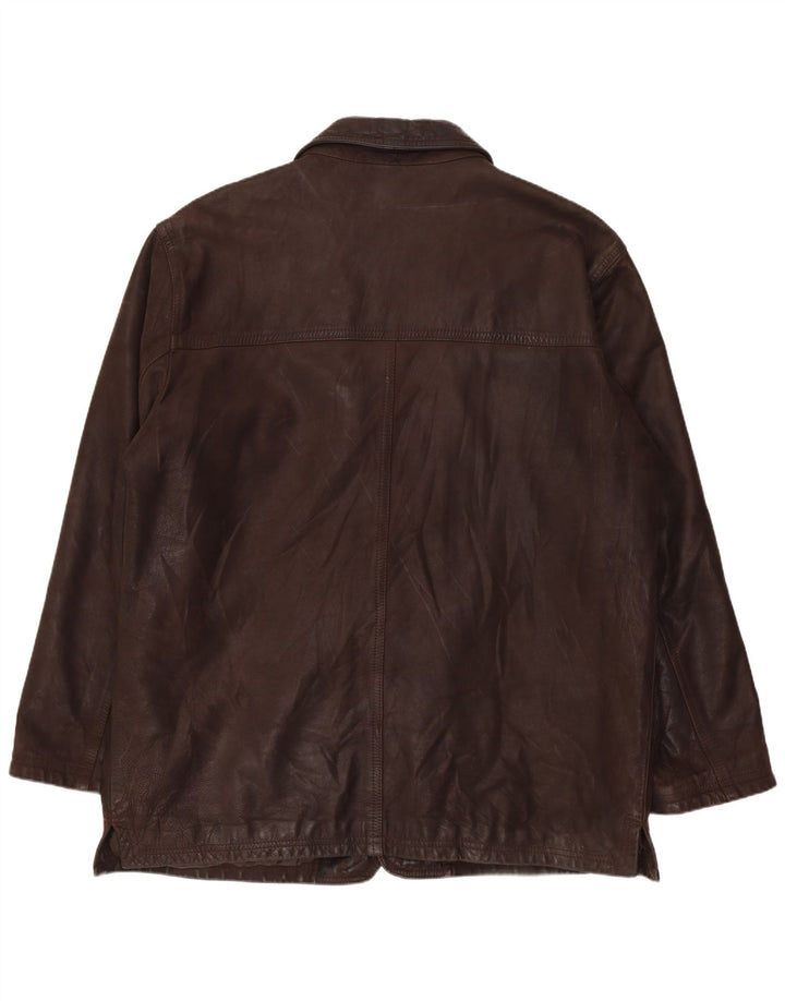 BIKERS Veste blazer en cuir à 4 boutons pour homme IT 58 4XL Cuir marron