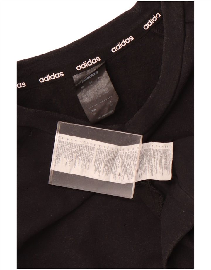 ADIDAS Sweat-shirt pour femme UK 8/10 Petit coton noir