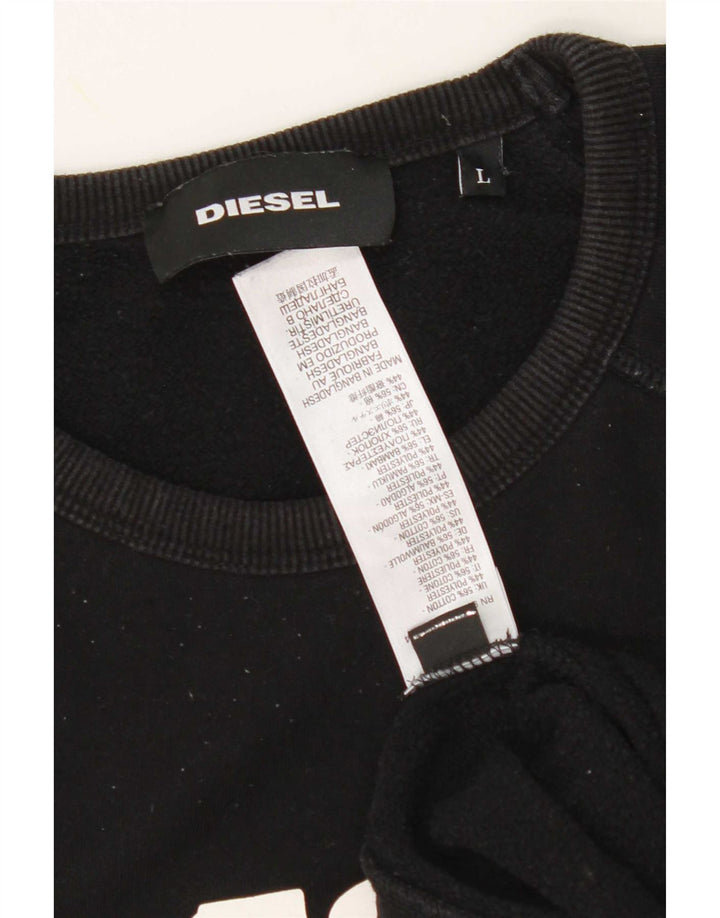 Diesel Sweat-shirt graphique pour hommes, grand coton noir